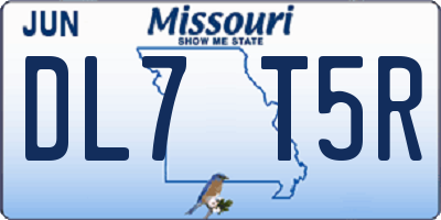 MO license plate DL7T5R