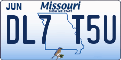 MO license plate DL7T5U