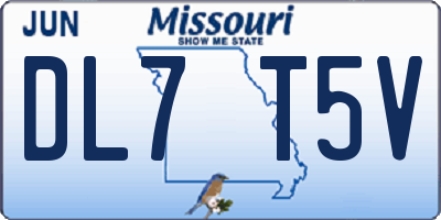 MO license plate DL7T5V