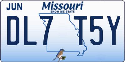 MO license plate DL7T5Y