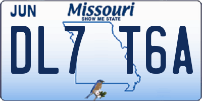MO license plate DL7T6A
