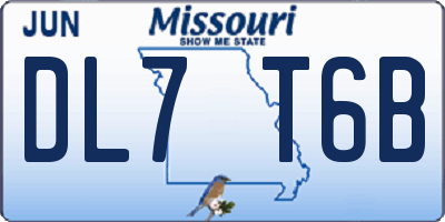 MO license plate DL7T6B