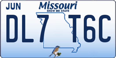 MO license plate DL7T6C