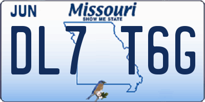 MO license plate DL7T6G