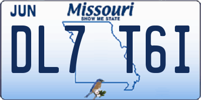 MO license plate DL7T6I