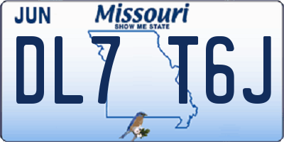 MO license plate DL7T6J