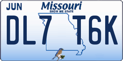 MO license plate DL7T6K
