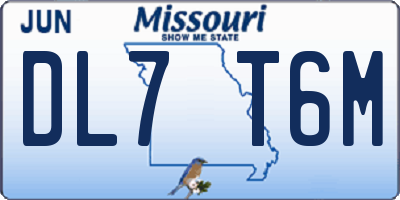 MO license plate DL7T6M