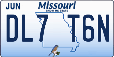 MO license plate DL7T6N