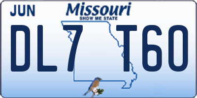MO license plate DL7T6O