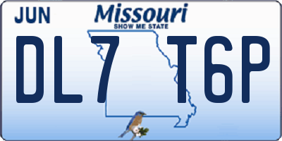 MO license plate DL7T6P