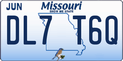 MO license plate DL7T6Q