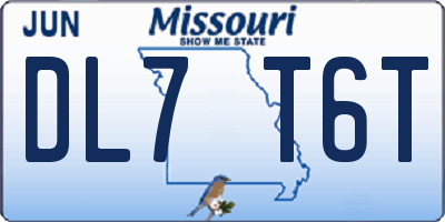 MO license plate DL7T6T