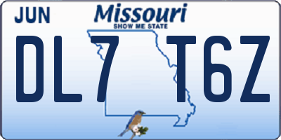 MO license plate DL7T6Z
