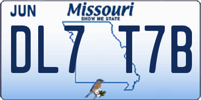 MO license plate DL7T7B