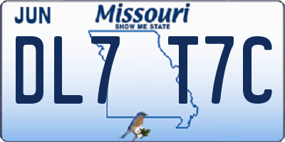 MO license plate DL7T7C