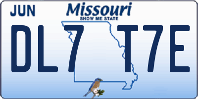 MO license plate DL7T7E