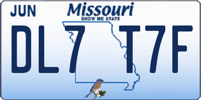 MO license plate DL7T7F