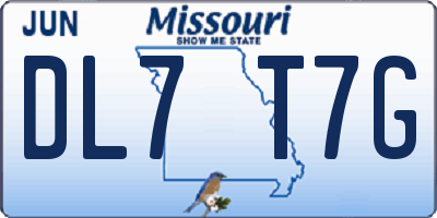 MO license plate DL7T7G