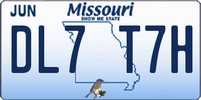 MO license plate DL7T7H