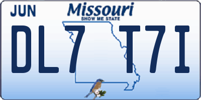 MO license plate DL7T7I