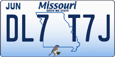 MO license plate DL7T7J