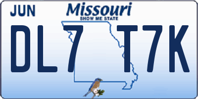MO license plate DL7T7K