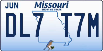 MO license plate DL7T7M