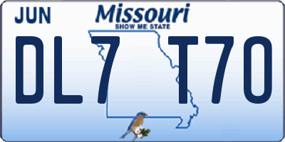 MO license plate DL7T7O