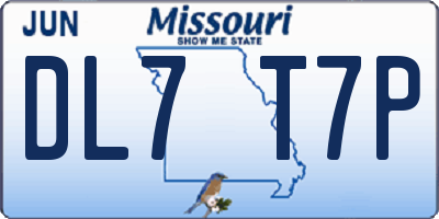 MO license plate DL7T7P