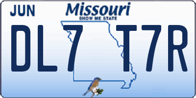 MO license plate DL7T7R