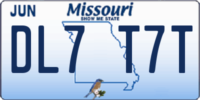 MO license plate DL7T7T