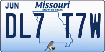 MO license plate DL7T7W