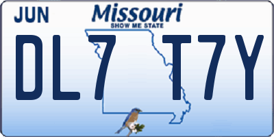 MO license plate DL7T7Y