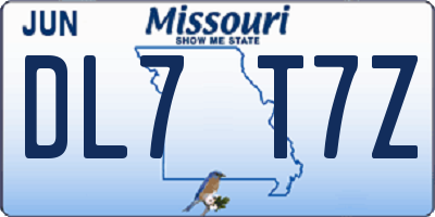 MO license plate DL7T7Z