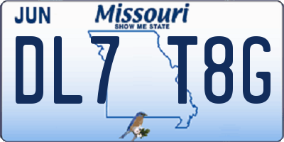 MO license plate DL7T8G
