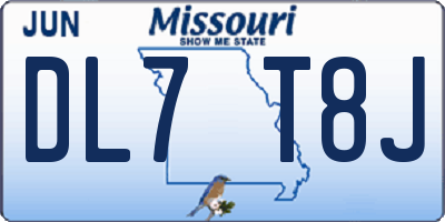 MO license plate DL7T8J