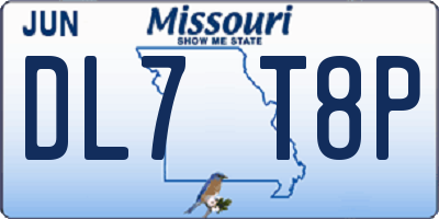 MO license plate DL7T8P