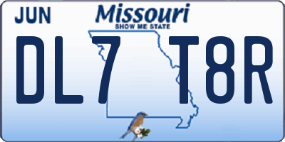 MO license plate DL7T8R