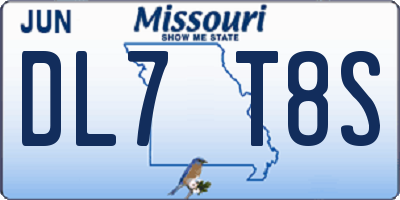 MO license plate DL7T8S