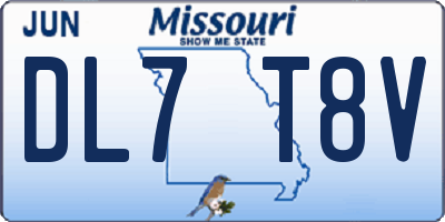MO license plate DL7T8V