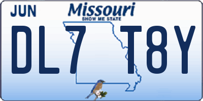 MO license plate DL7T8Y