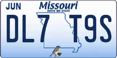MO license plate DL7T9S