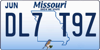 MO license plate DL7T9Z