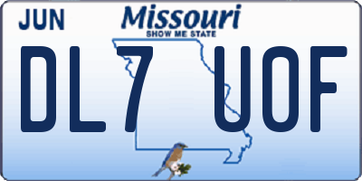 MO license plate DL7U0F