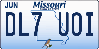 MO license plate DL7U0I