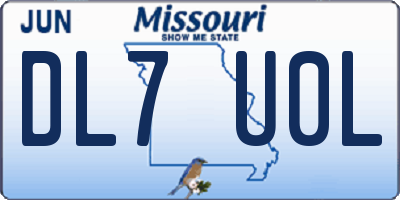 MO license plate DL7U0L