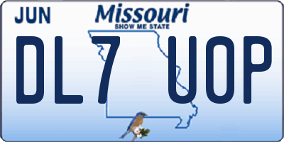 MO license plate DL7U0P