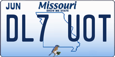 MO license plate DL7U0T
