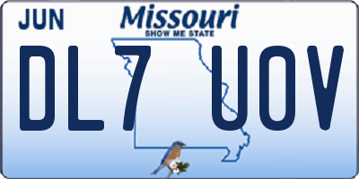 MO license plate DL7U0V